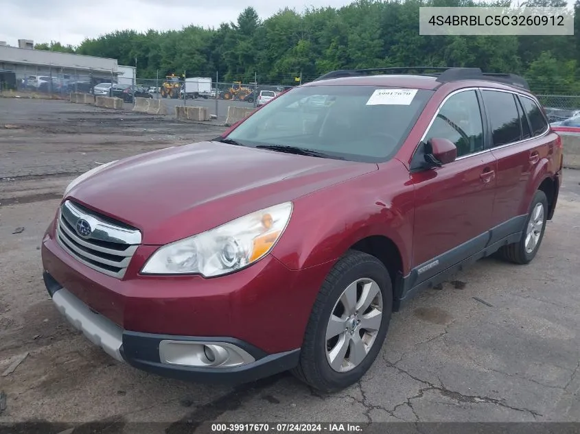 2012 Subaru Outback 2.5I Limited VIN: 4S4BRBLC5C3260912 Lot: 39917670