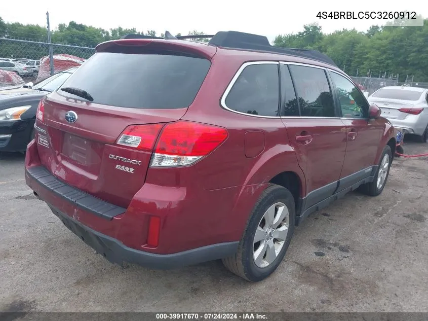 4S4BRBLC5C3260912 2012 Subaru Outback 2.5I Limited