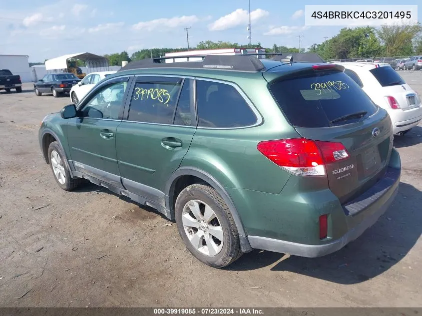 2012 Subaru Outback 2.5I Limited VIN: 4S4BRBKC4C3201495 Lot: 39919085