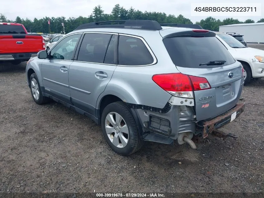 2012 Subaru Outback 2.5I Premium VIN: 4S4BRBGC5C3223711 Lot: 39919675