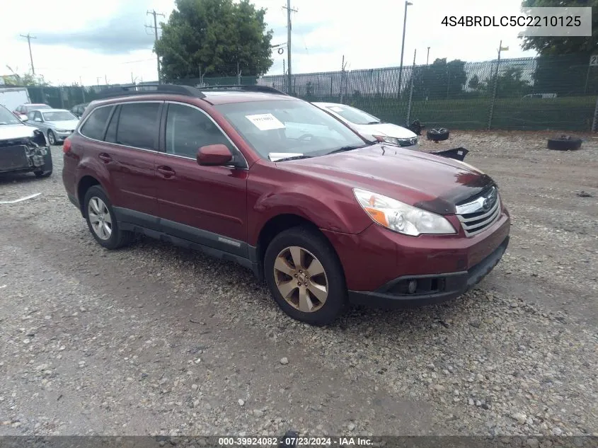 2012 Subaru Outback 3.6R Limited VIN: 4S4BRDLC5C2210125 Lot: 39924082