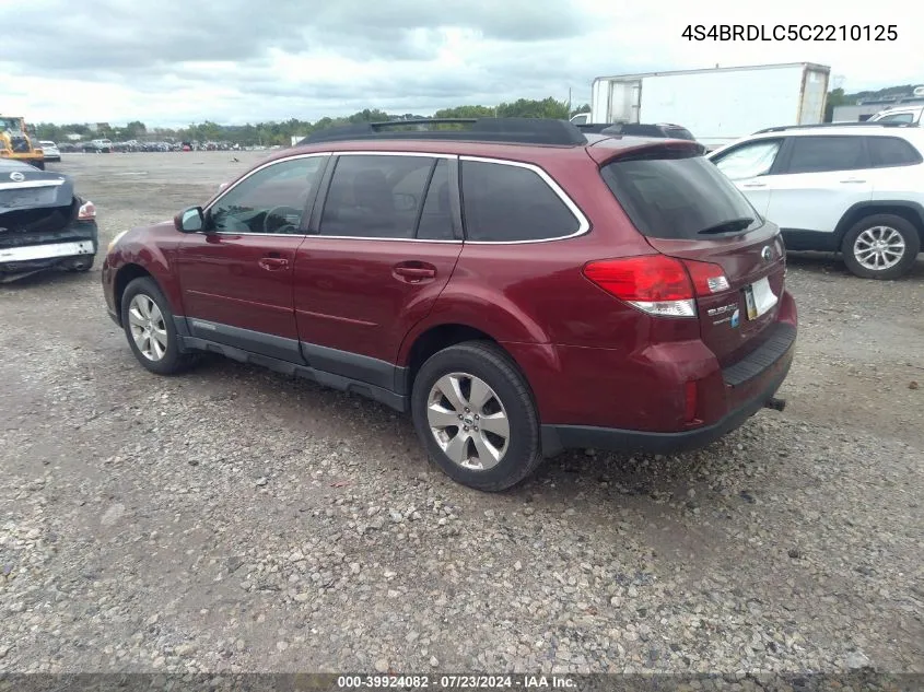 4S4BRDLC5C2210125 2012 Subaru Outback 3.6R Limited