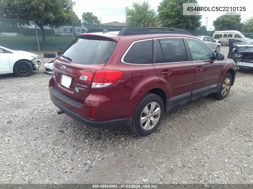 2012 Subaru Outback 3.6R Limited VIN: 4S4BRDLC5C2210125 Lot: 39924082