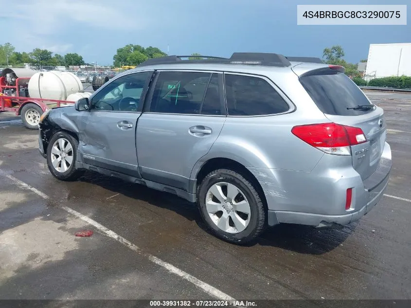 2012 Subaru Outback 2.5I Premium VIN: 4S4BRBGC8C3290075 Lot: 39931382