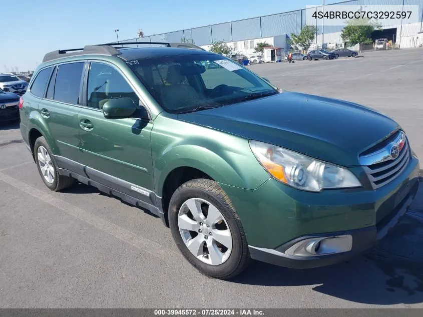 2012 Subaru Outback 2.5I Premium VIN: 4S4BRBCC7C3292597 Lot: 39945572