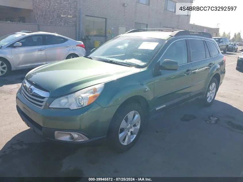 4S4BRBCC7C3292597 2012 Subaru Outback 2.5I Premium