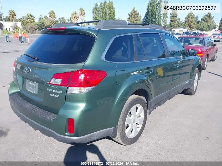 4S4BRBCC7C3292597 2012 Subaru Outback 2.5I Premium