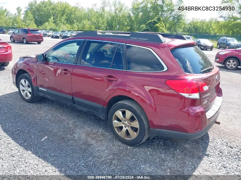 2012 Subaru Outback 2.5I Limited VIN: 4S4BRBKC8C3254930 Lot: 39945790