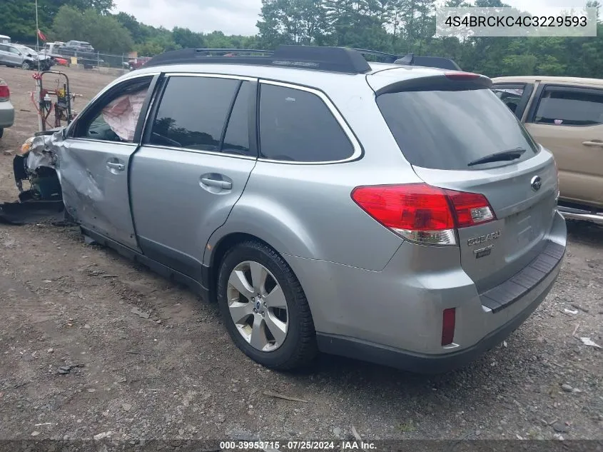 2012 Subaru Outback 2.5I Limited VIN: 4S4BRCKC4C3229593 Lot: 39953715