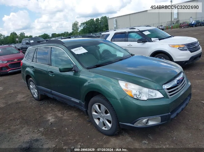 2012 Subaru Outback 2.5I Premium VIN: 4S4BRBCC9C3202690 Lot: 39953829