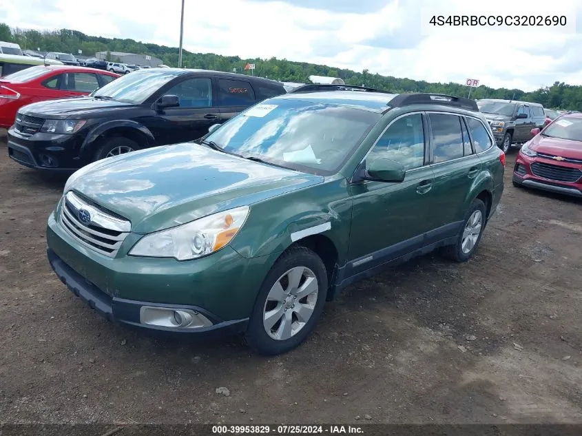 4S4BRBCC9C3202690 2012 Subaru Outback 2.5I Premium