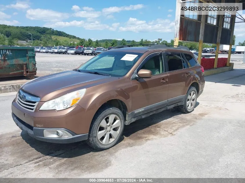 2012 Subaru Outback 2.5I Premium VIN: 4S4BRBCC2C3299893 Lot: 39964653