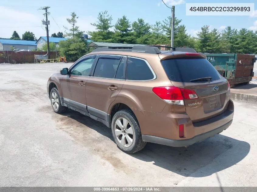 2012 Subaru Outback 2.5I Premium VIN: 4S4BRBCC2C3299893 Lot: 39964653