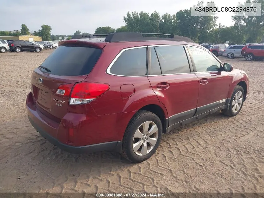 2012 Subaru Outback 3.6R Limited VIN: 4S4BRDLC8C2294876 Lot: 39981888