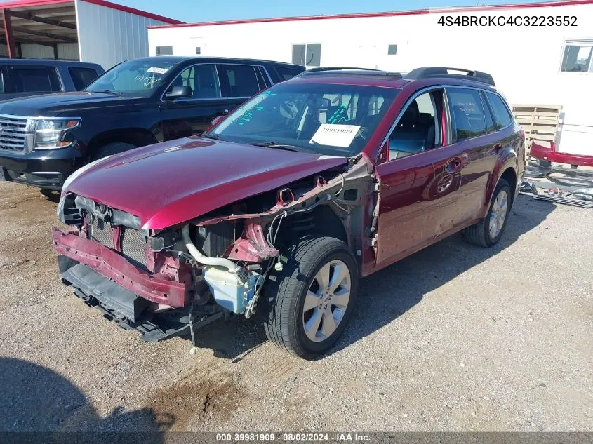 2012 Subaru Outback 2.5I Limited VIN: 4S4BRCKC4C3223552 Lot: 39981909