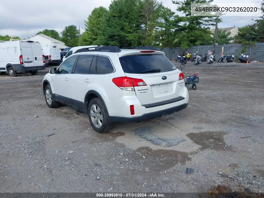 2012 Subaru Outback 2.5I Limited VIN: 4S4BRBKC9C3262020 Lot: 39993810