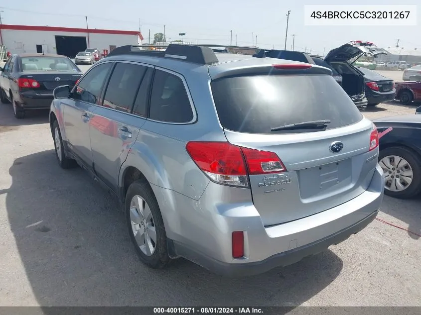 2012 Subaru Outback 2.5I Limited VIN: 4S4BRCKC5C3201267 Lot: 40015271