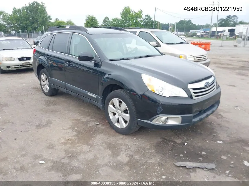 4S4BRCBC8C1221959 2012 Subaru Outback 2.5I Premium