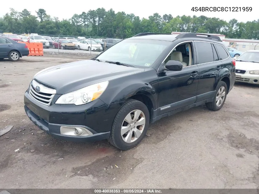 2012 Subaru Outback 2.5I Premium VIN: 4S4BRCBC8C1221959 Lot: 40038353