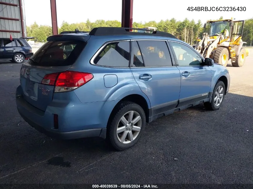 4S4BRBJC6C3236430 2012 Subaru Outback 2.5I Limited