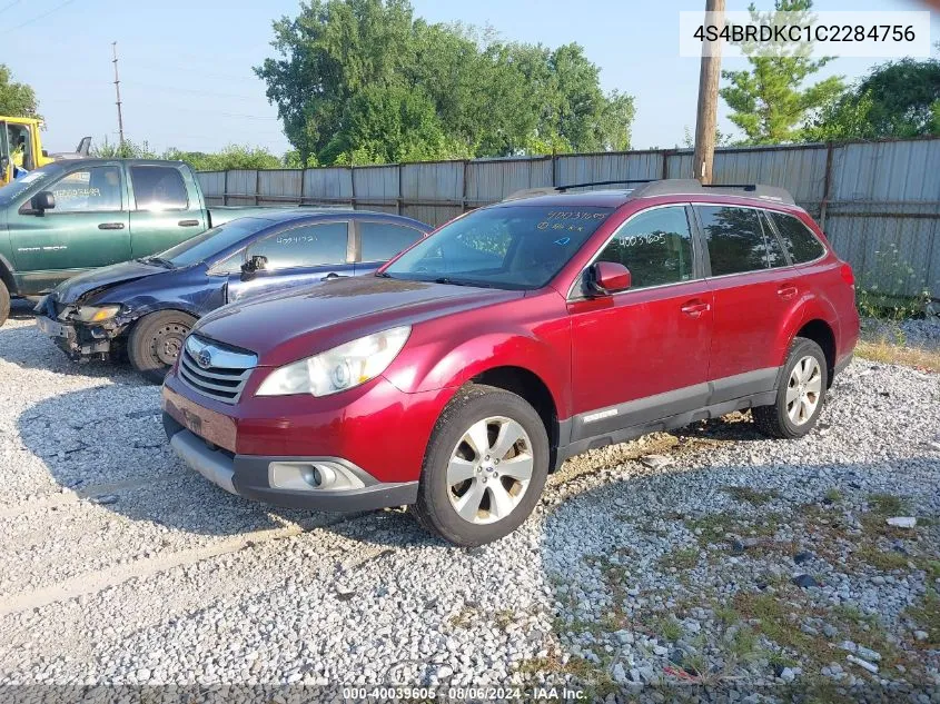 2012 Subaru Outback 3.6R Limited VIN: 4S4BRDKC1C2284756 Lot: 40039605