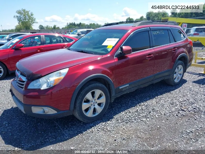 2012 Subaru Outback 3.6R Limited VIN: 4S4BRDLC3C2244533 Lot: 40045732