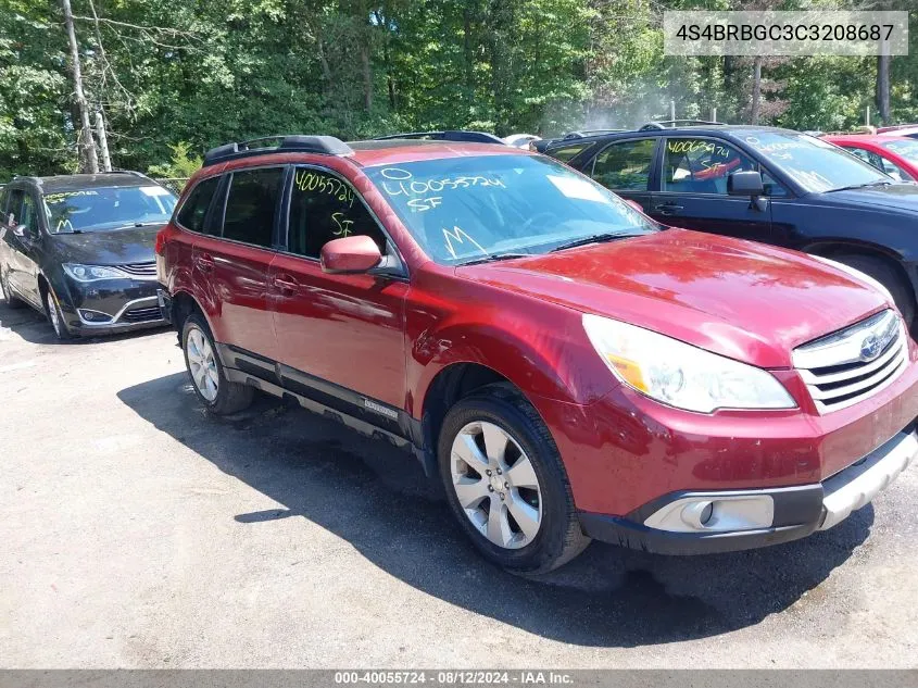 2012 Subaru Outback 2.5I Premium VIN: 4S4BRBGC3C3208687 Lot: 40055724