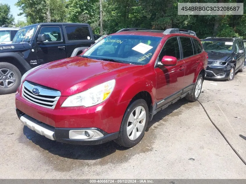 2012 Subaru Outback 2.5I Premium VIN: 4S4BRBGC3C3208687 Lot: 40055724