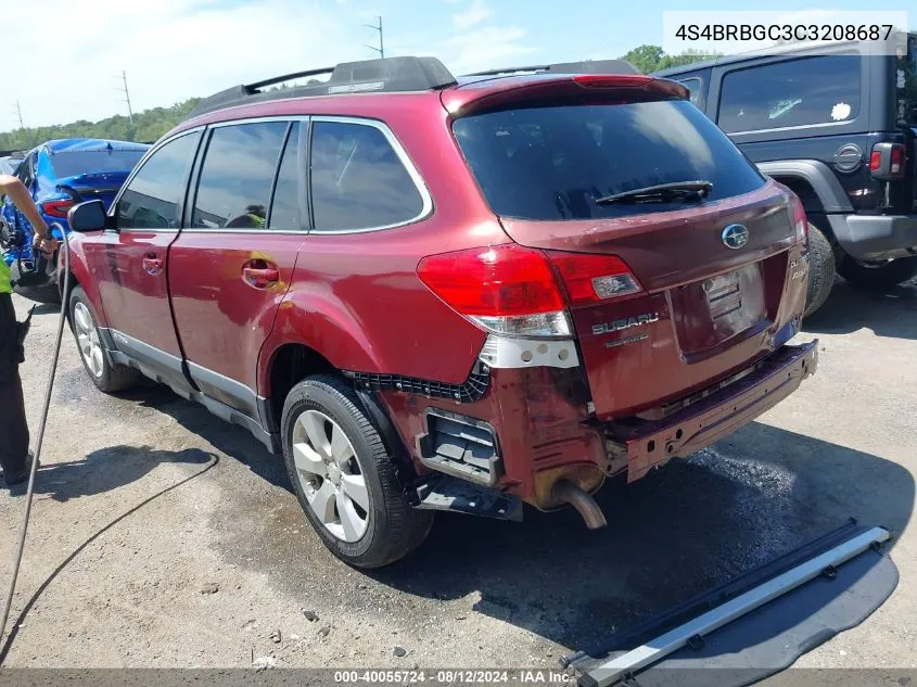 2012 Subaru Outback 2.5I Premium VIN: 4S4BRBGC3C3208687 Lot: 40055724