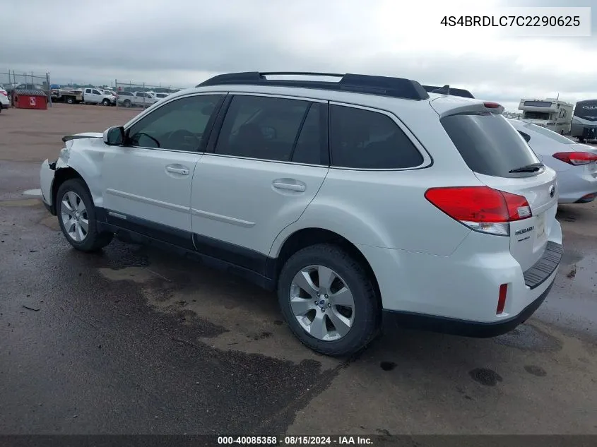 2012 Subaru Outback 3.6R Limited VIN: 4S4BRDLC7C2290625 Lot: 40085358