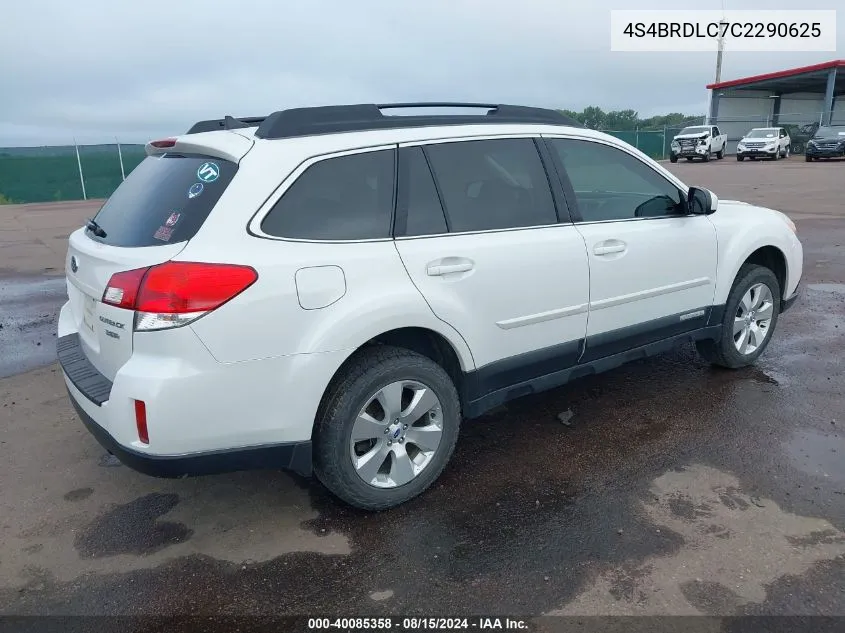 4S4BRDLC7C2290625 2012 Subaru Outback 3.6R Limited