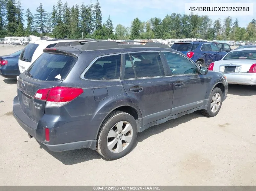 2012 Subaru Outback 2.5I Limited VIN: 4S4BRBJCXC3263288 Lot: 40124998