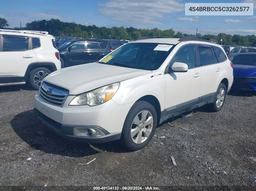 2012 Subaru Outback 2.5I Premium VIN: 4S4BRBCC5C3262577 Lot: 40134132