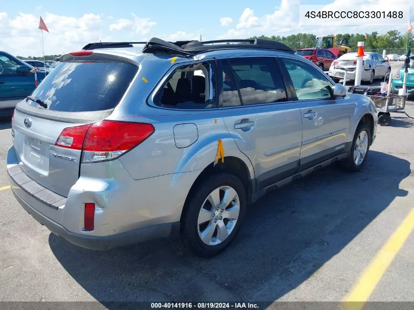 2012 Subaru Outback 2.5I Premium VIN: 4S4BRCCC8C3301488 Lot: 40141916