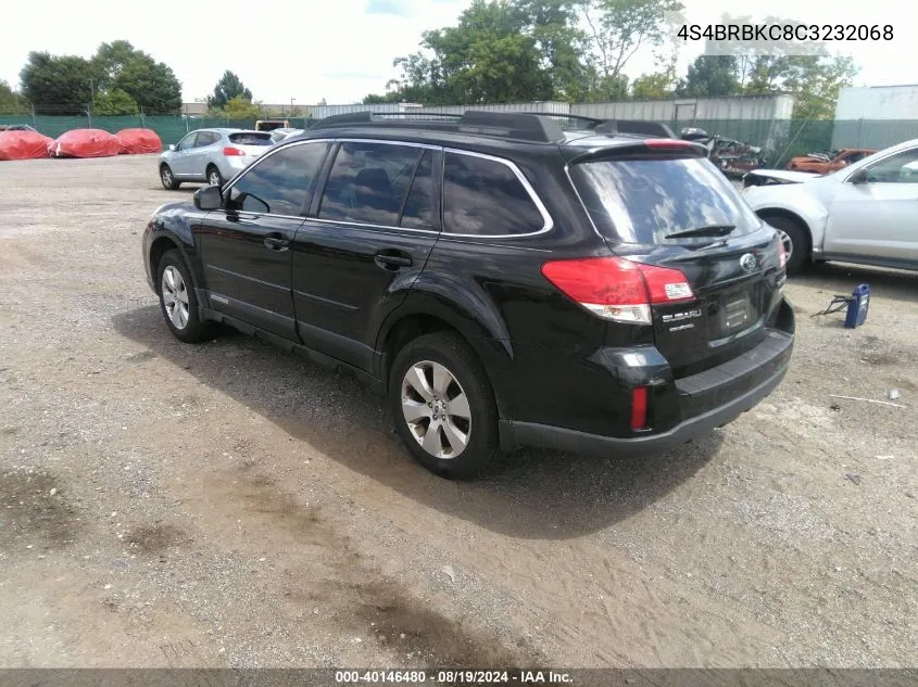 2012 Subaru Outback 2.5I Limited VIN: 4S4BRBKC8C3232068 Lot: 40146480