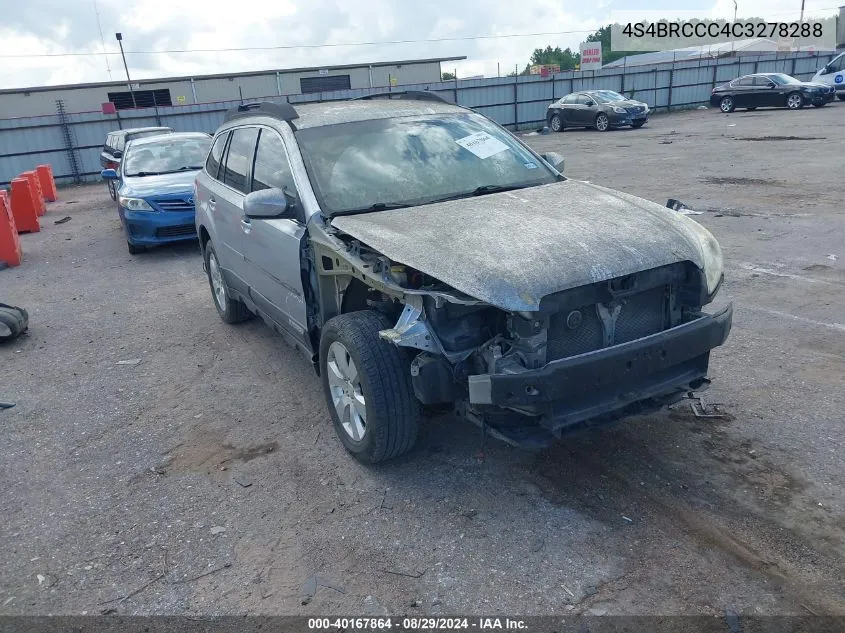 2012 Subaru Outback 2.5I Premium VIN: 4S4BRCCC4C3278288 Lot: 40167864