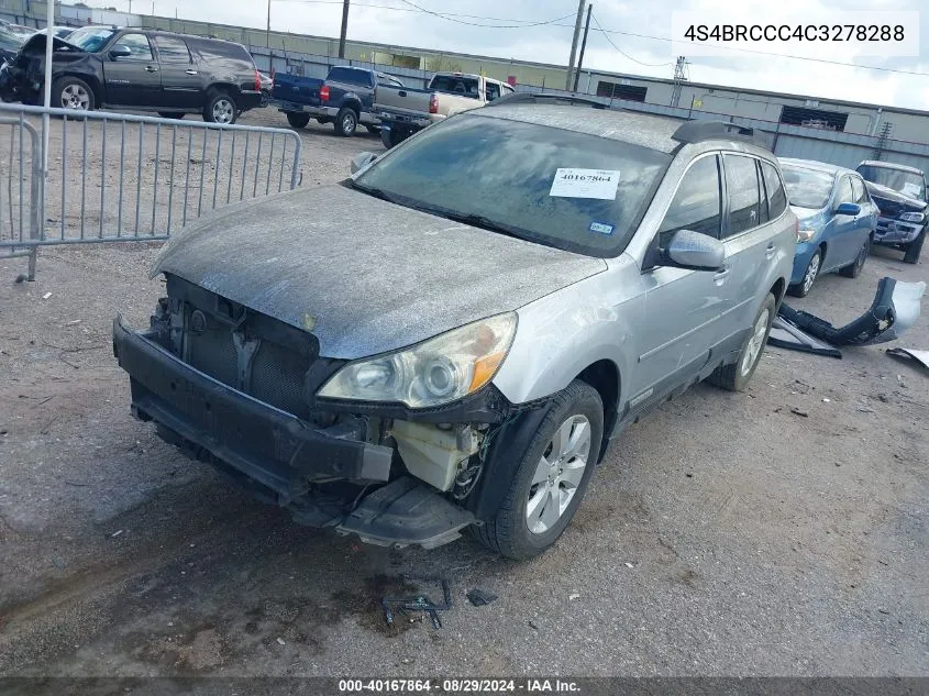 2012 Subaru Outback 2.5I Premium VIN: 4S4BRCCC4C3278288 Lot: 40167864