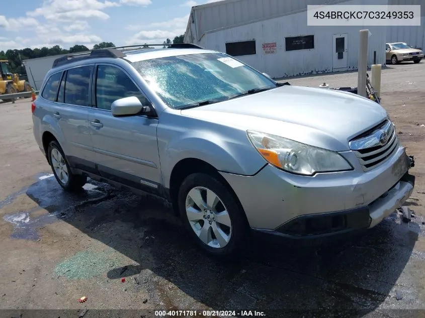 2012 Subaru Outback 2.5I Limited VIN: 4S4BRCKC7C3249353 Lot: 40171781