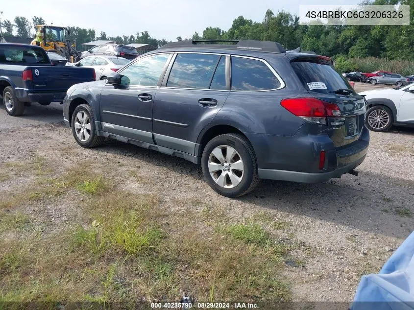 4S4BRBKC6C3206326 2012 Subaru Outback 2.5I Limited