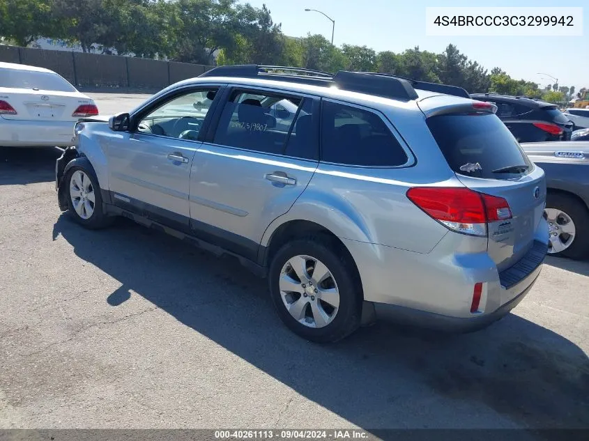 2012 Subaru Outback 2.5I Premium VIN: 4S4BRCCC3C3299942 Lot: 40261113