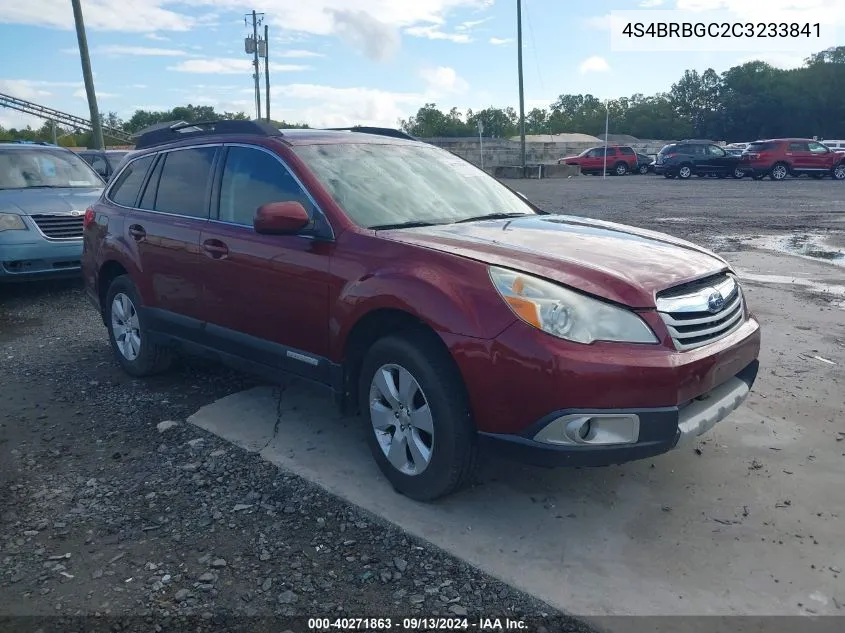 2012 Subaru Outback 2.5I Premium VIN: 4S4BRBGC2C3233841 Lot: 40271863