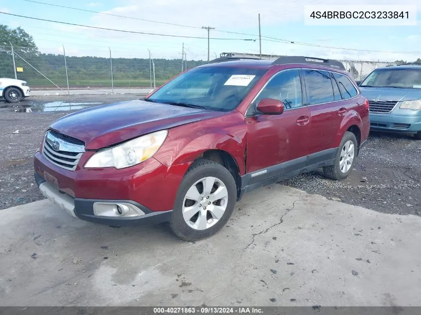 2012 Subaru Outback 2.5I Premium VIN: 4S4BRBGC2C3233841 Lot: 40271863