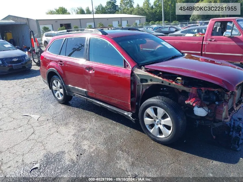 2012 Subaru Outback 3.6R Limited VIN: 4S4BRDKC3C2281955 Lot: 40297996