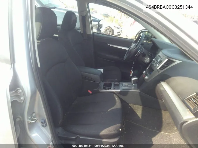 4S4BRBAC0C3251344 2012 Subaru Outback 2.5I