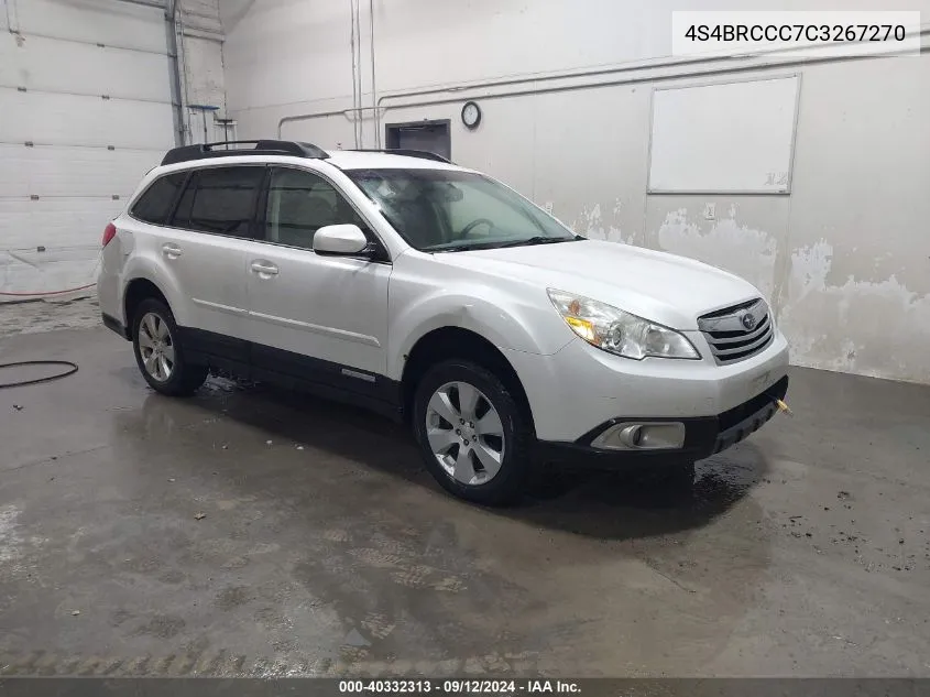 2012 Subaru Outback 2.5I Premium VIN: 4S4BRCCC7C3267270 Lot: 40332313