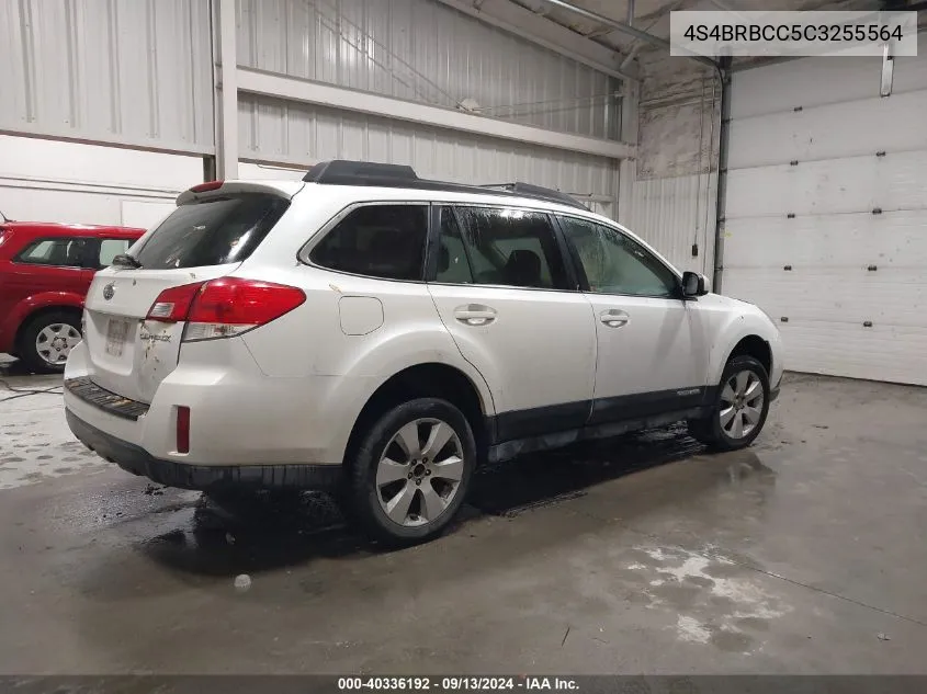 2012 Subaru Outback 2.5I Premium VIN: 4S4BRBCC5C3255564 Lot: 40336192