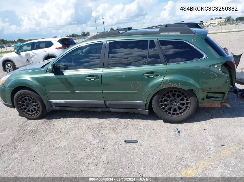 2012 Subaru Outback 2.5I Limited VIN: 4S4BRCKC3C3260382 Lot: 40348534