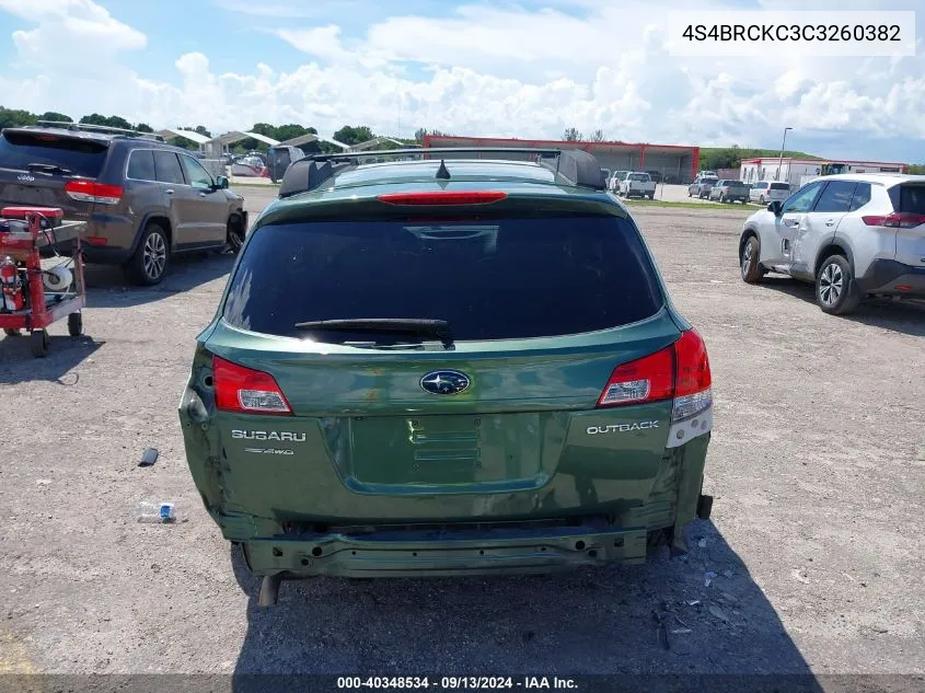 2012 Subaru Outback 2.5I Limited VIN: 4S4BRCKC3C3260382 Lot: 40348534