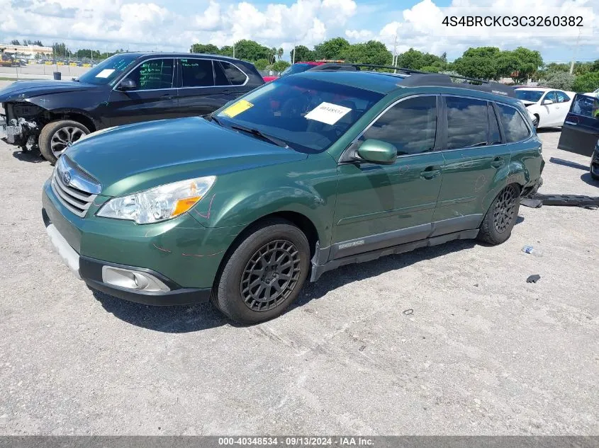 2012 Subaru Outback 2.5I Limited VIN: 4S4BRCKC3C3260382 Lot: 40348534