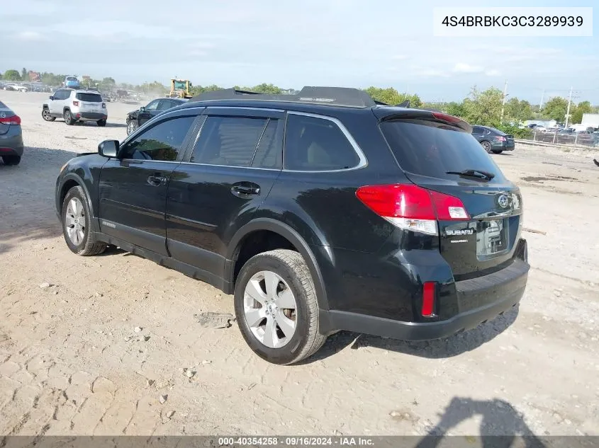 2012 Subaru Outback 2.5I Limited VIN: 4S4BRBKC3C3289939 Lot: 40354258